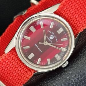 Vintage 1974 Favre Leuba Manual Mens Silver Watch W/Nato Strap